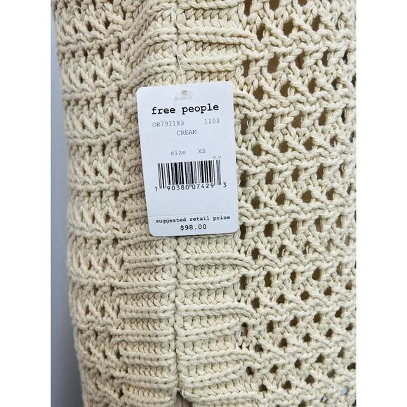 NWT! Free People Northern Lights Sleeveless Crochet Sweater XS - Picture 9 of 9